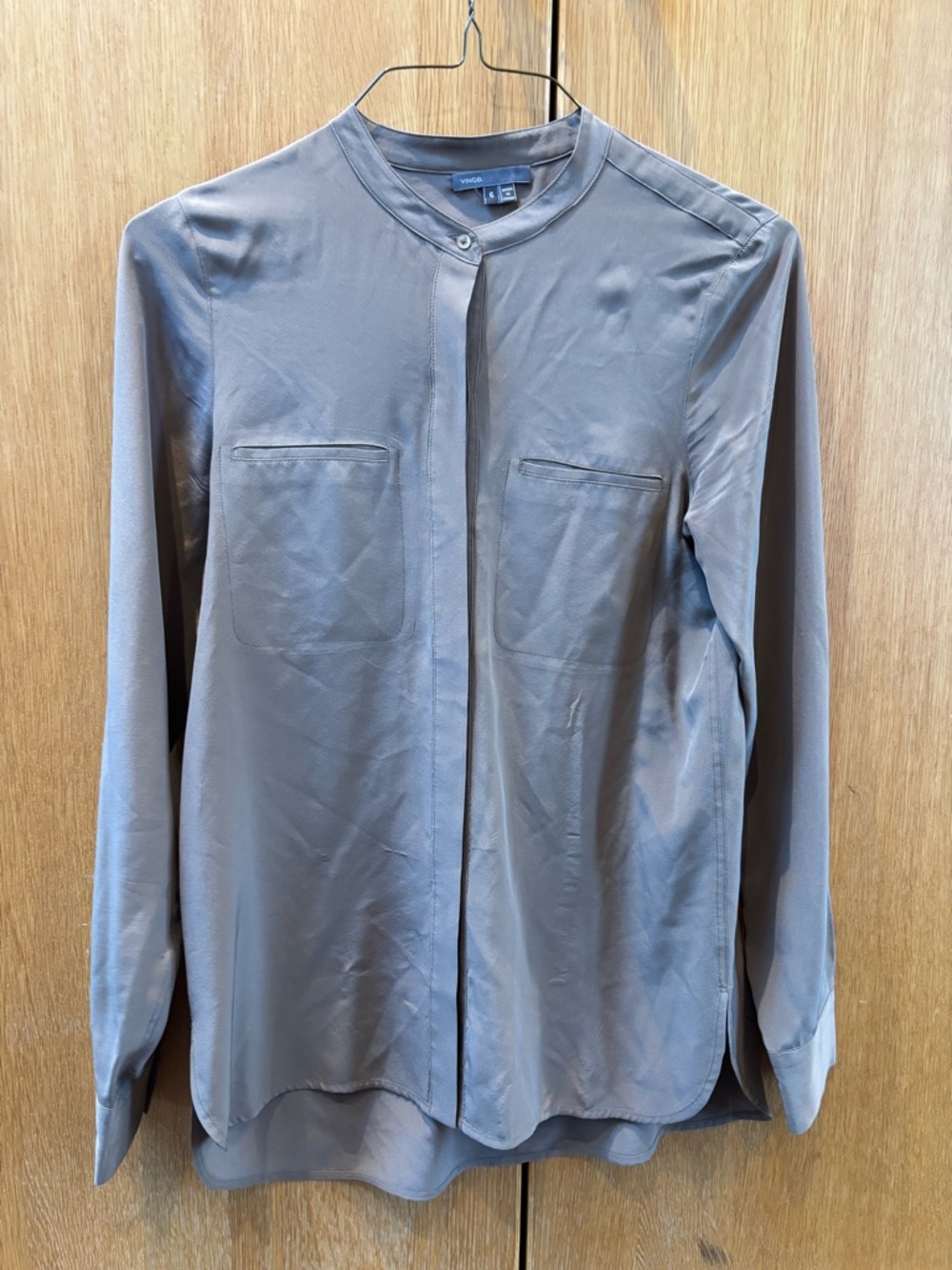 Vince women’s Light brown Button-Down silk Shirt